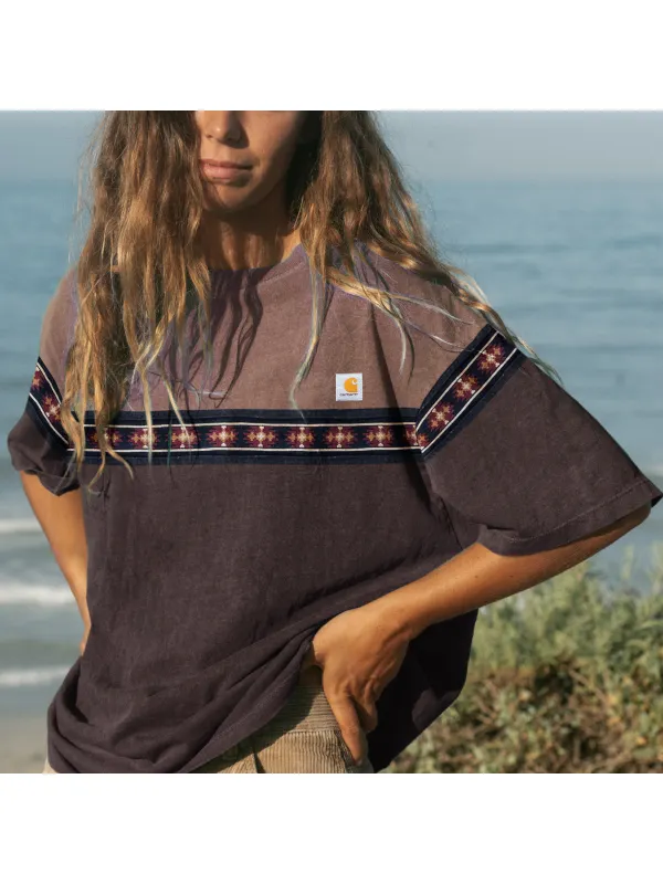 Casual Vintage Print Surf T-Shirt - Ootdmw.com 