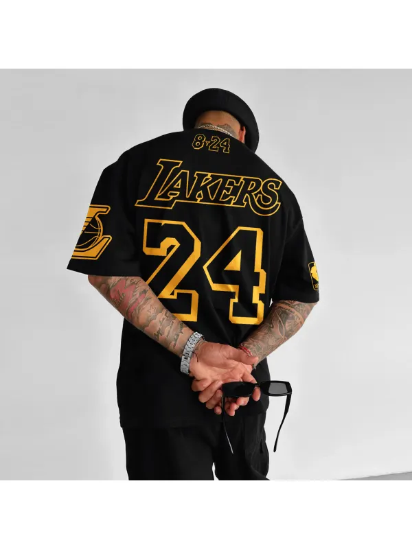 Oversized Street Style Basketball Print T-shirt - Ootdmw.com 