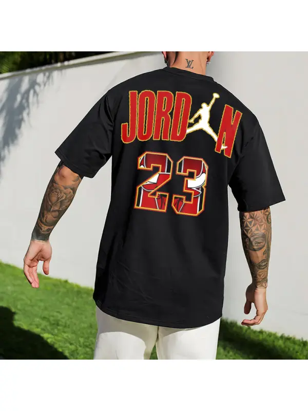 Men's Basketball Print Short Sleeve T-Shirt - Ootdmw.com 