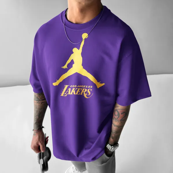 Unisex Casual Basketball Print T-Shirt - Dozenlive.com 