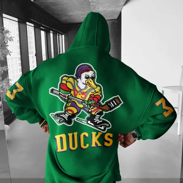 Oversized Casual Men's Hockey Print Hoodie - Anurvogel.com 