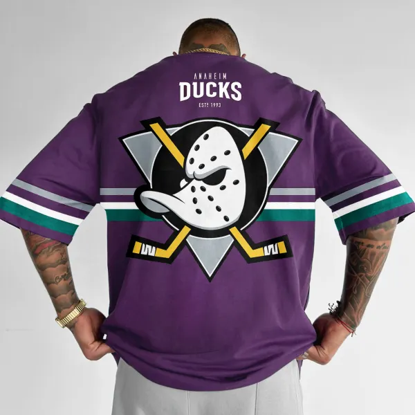 Oversized Casual Men's Mighty Ducks Tee - Ootdyouth.com 
