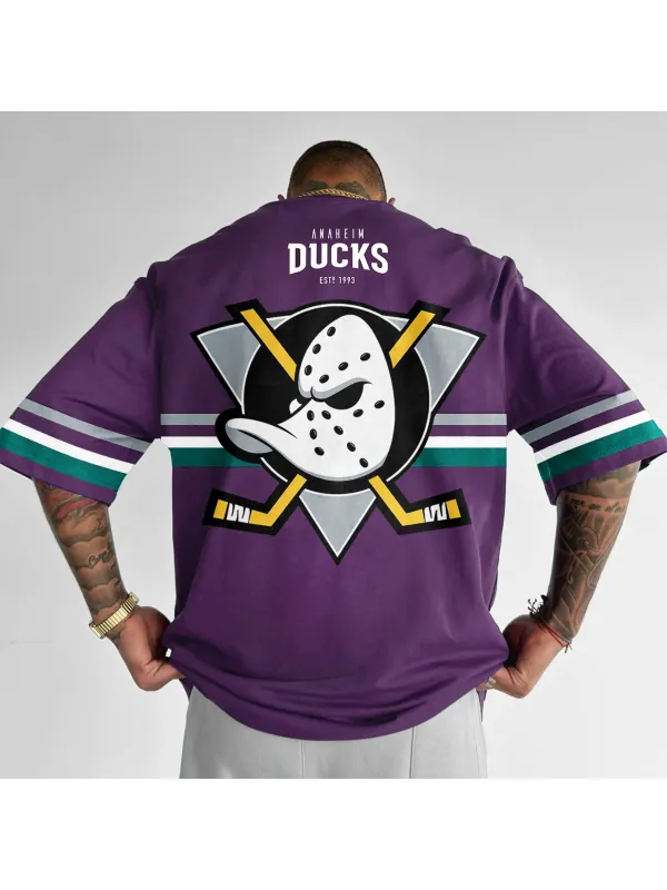 Oversized Casual Men's Mighty Ducks Tee - Spiretime.com 