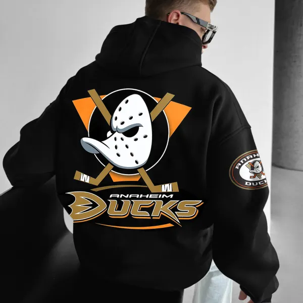 Oversized Casual Men's Hockey Print Hoodie - Anurvogel.com 