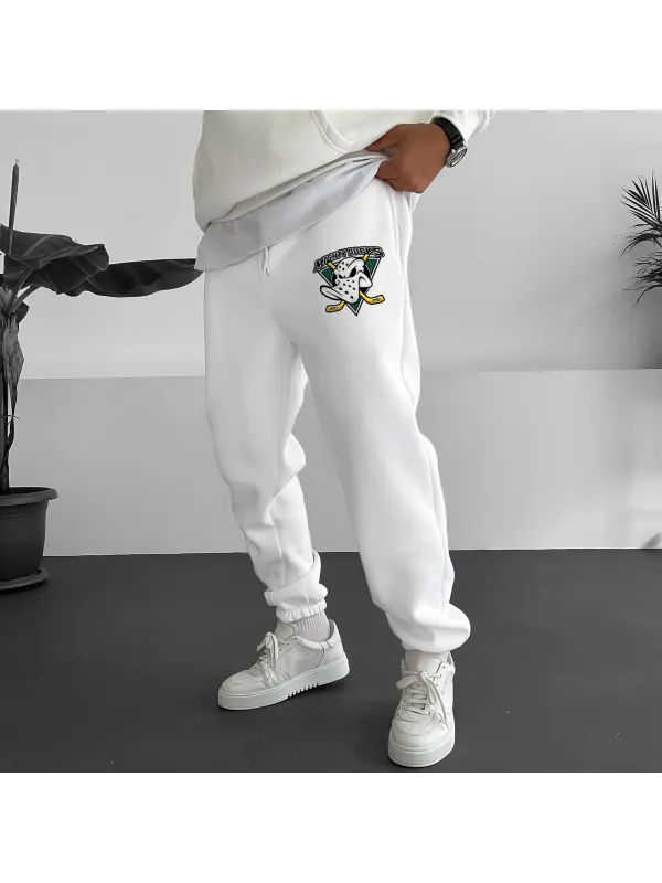 Men's Hockey Print Casual Track Pants - Ootdmw.com 