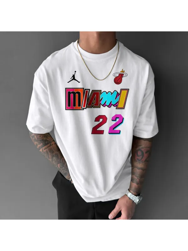 Unisex Casual Basketball Print T-Shirt Heat T-shirt - Ootdmw.com 