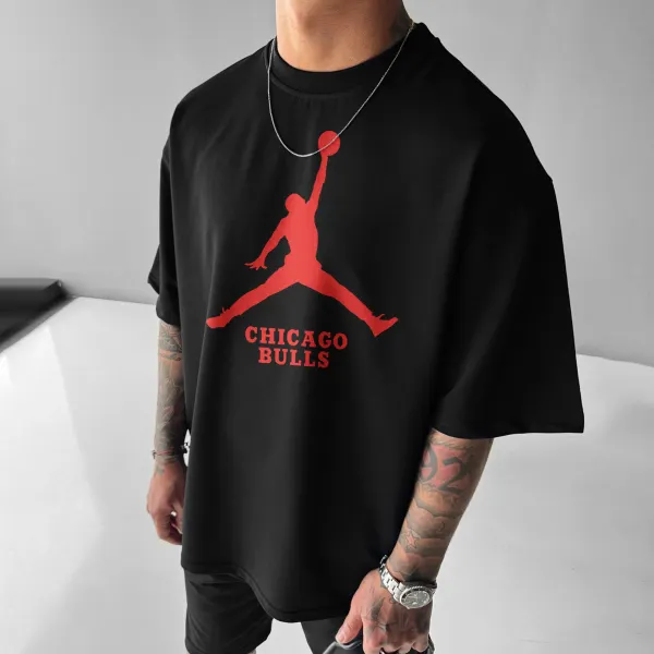 Unisex Casual Basketball Print T-Shirt - Ootdyouth.com 