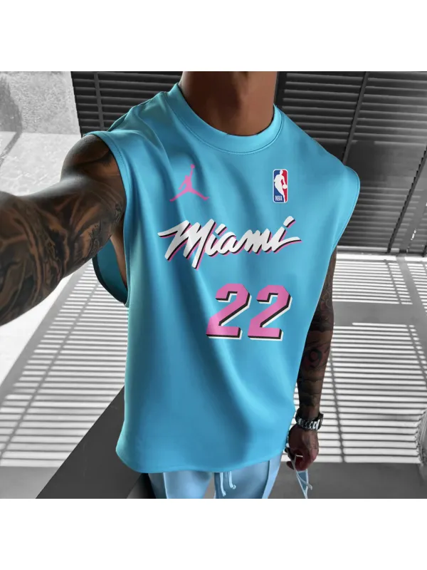 ：Men's Casual Basketball Print Vest Sports Vest Heat Vest - Ootdmw.com 