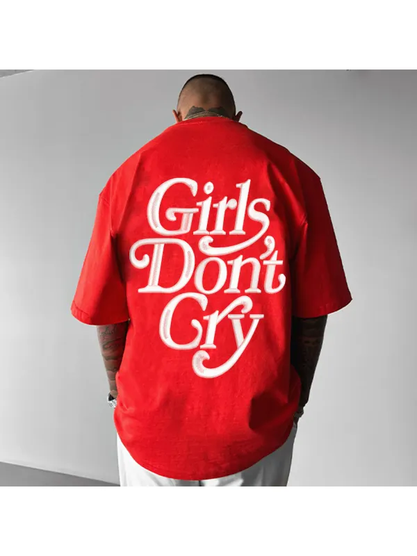 Girls Don't Cry Oversized Stylish Boy's Red T-Shirt - Ootdmw.com 