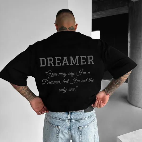 Dream Letter Printed Loose T-shirt - Faciway.com 