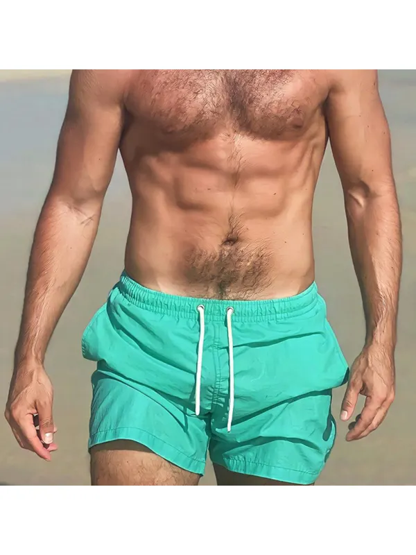 Men's Drawstring Solid Color Shorts - Anrider.com 