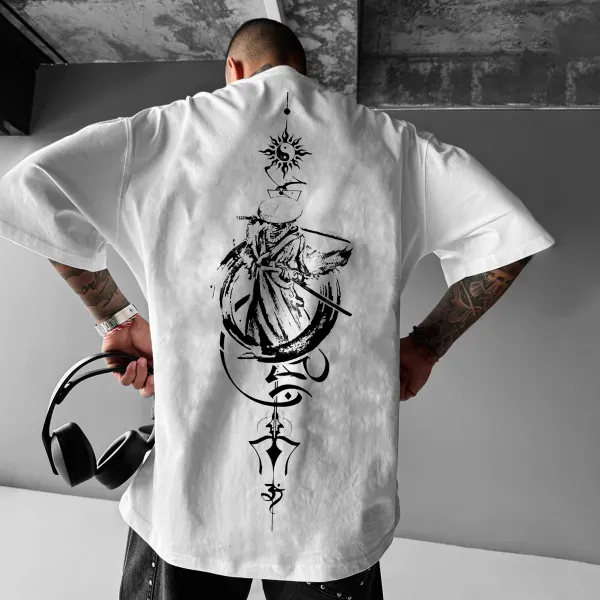 Casual Samurai Printed T-shirt - Dozenlive.com 