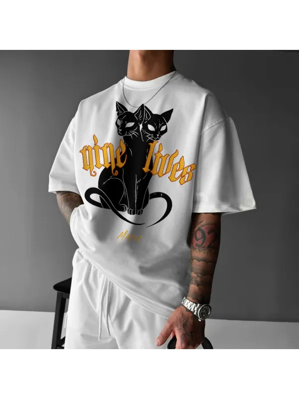 Unisex Casual Nine Lives Tee - Timetomy.com 