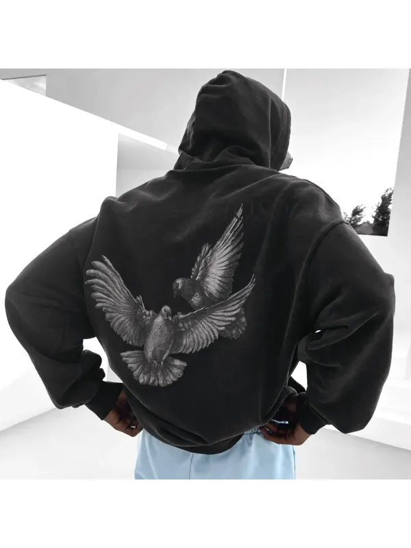 Men's Oversized Printed Vintage Hoodie - Anrider.com 