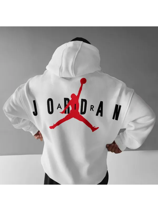 Oversized Street Style Basketball Print Hoodie Hoodie - Aptkoi.com 
