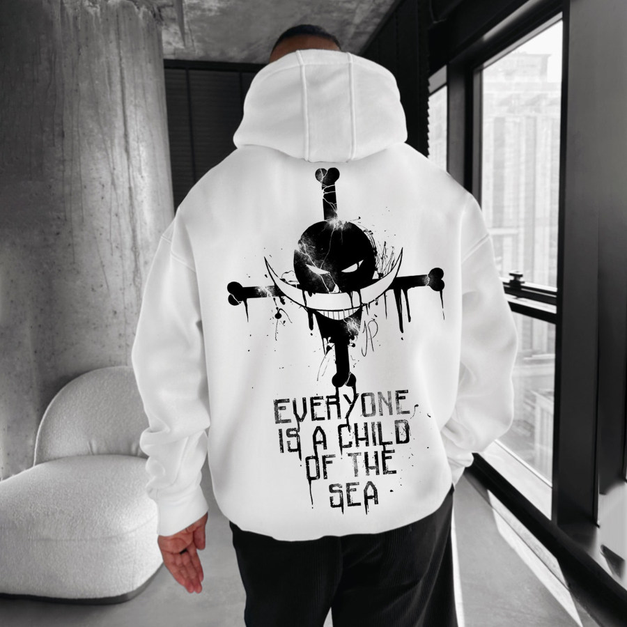 

Oversize "anime Print" Print Hoodie