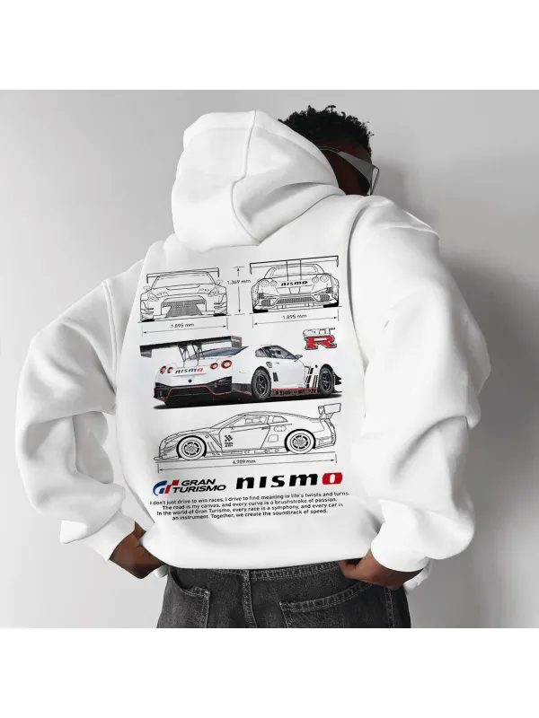 Oversize Sports Car Print Hoodie - Anrider.com 