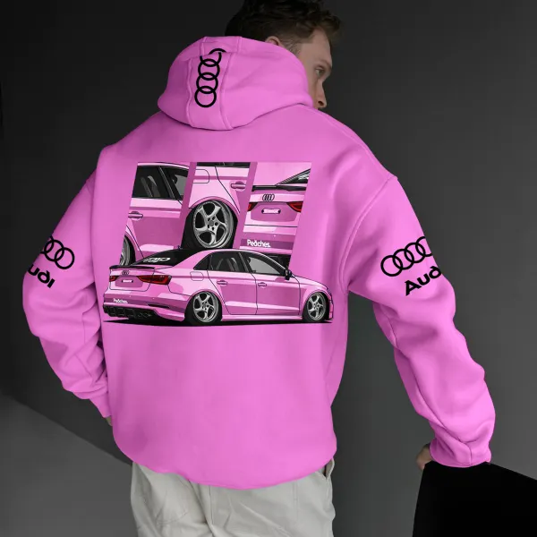 Oversize Sports Car Audi Print Hoodie - Dozenlive.com 