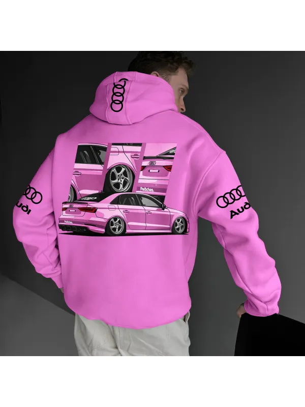 Oversize Sports Car Audi Print Hoodie - Aptkoi.com 
