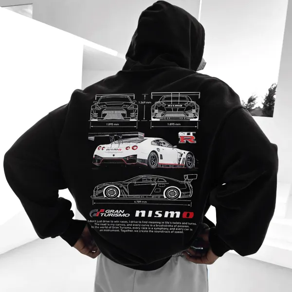 Oversize Sports Car Print Hoodie - Ootdyouth.com 