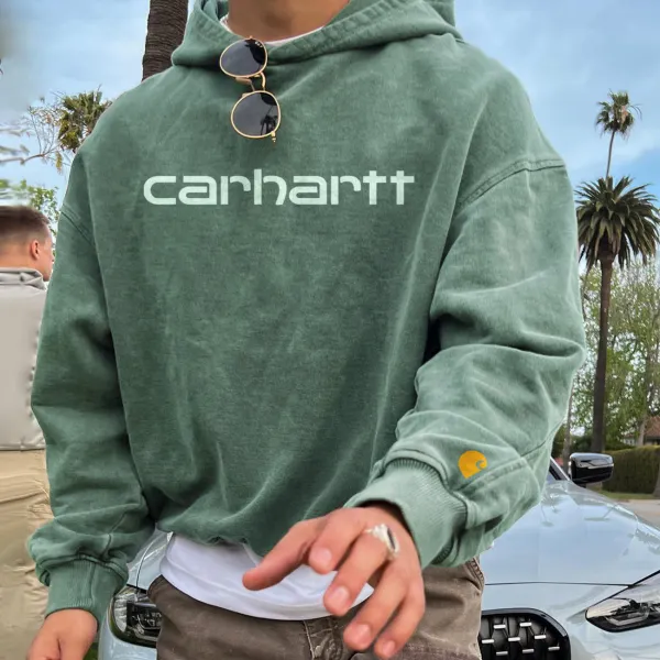 'Carhartt' Unisex Retro Casual Print Hoodie - Wayrates.com 