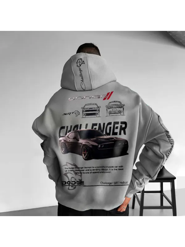 Men's Oversized Sports Car Graphic Hoodie - Ootdmw.com 
