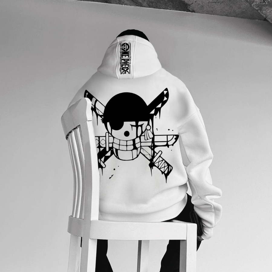 

Oversize "anime Print" Print Hoodie