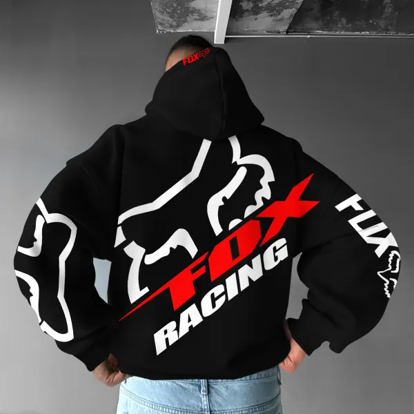 Oversize Racing Print Hoodie - Nicheten.com 