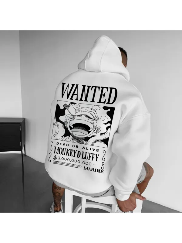 Oversize Wanted Monkey.D. Hoodie - Ootdmw.com 