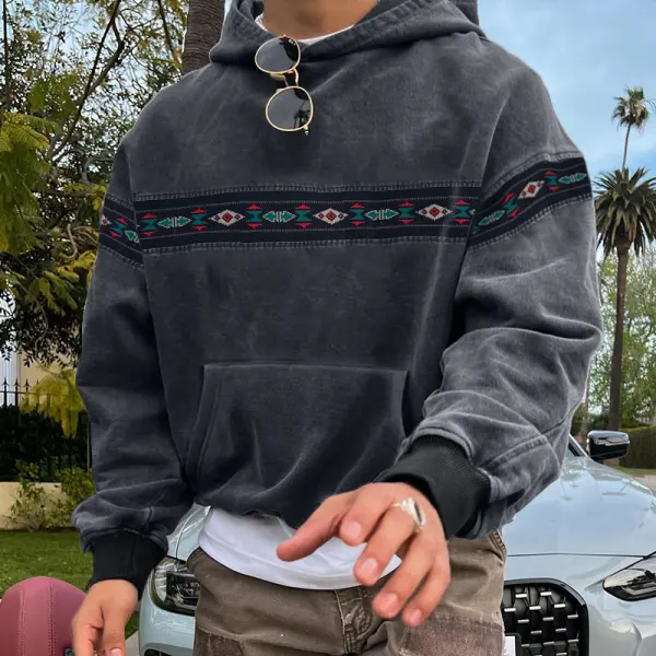 Unisex Vintage Aztec Hoodie - Yesunshine.com 