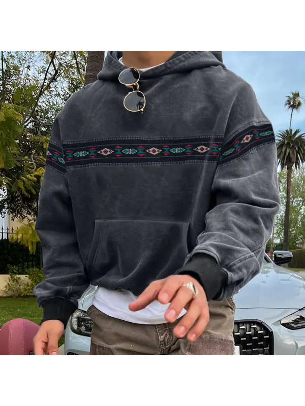 Unisex Vintage Aztec Hoodie - Aptkoi.com 