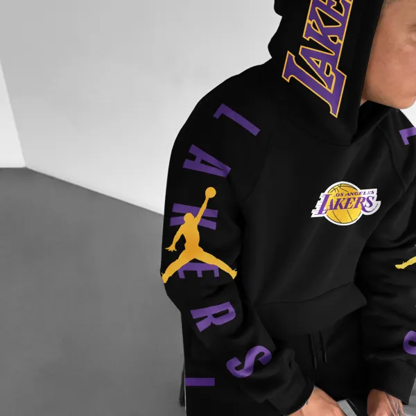 Oversized Street Style Basketball Print Hoodie - Wayrates.com 