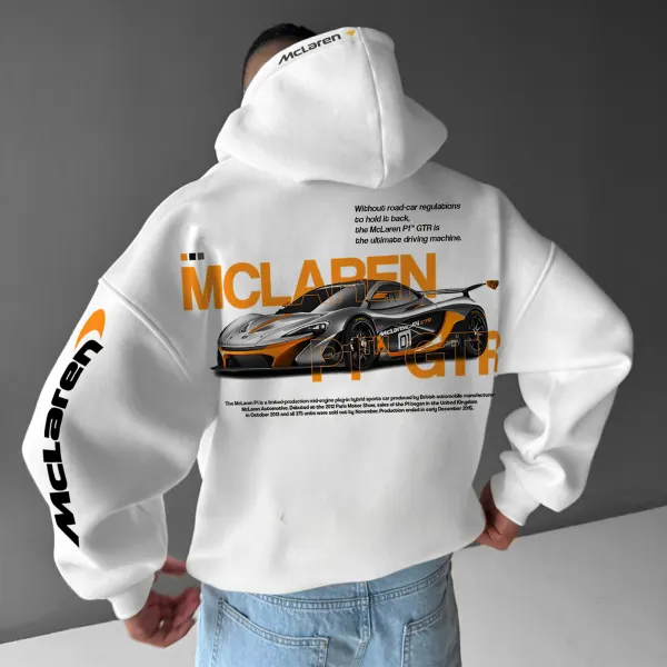 Oversize Sports Car Print Hoodie - Ootdyouth.com 