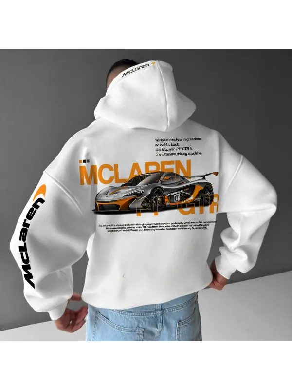 Oversize Sports Car Print Hoodie - Anrider.com 