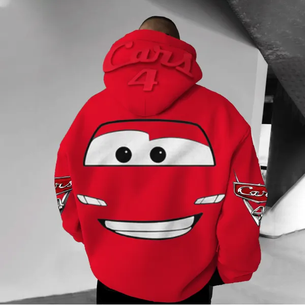 Unisex Oversized Lightning McQueen Printed Hoodie - Ootdyouth.com 
