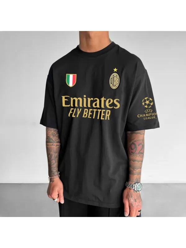 Oversized ACM Graphic Football T-Shirt - Anrider.com 