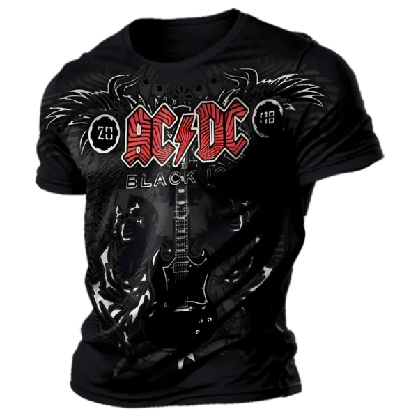 Acdc Rock Band Hells Bells Guitar Vintage Print T-shirt Only $18.99 - Cotosen.com 