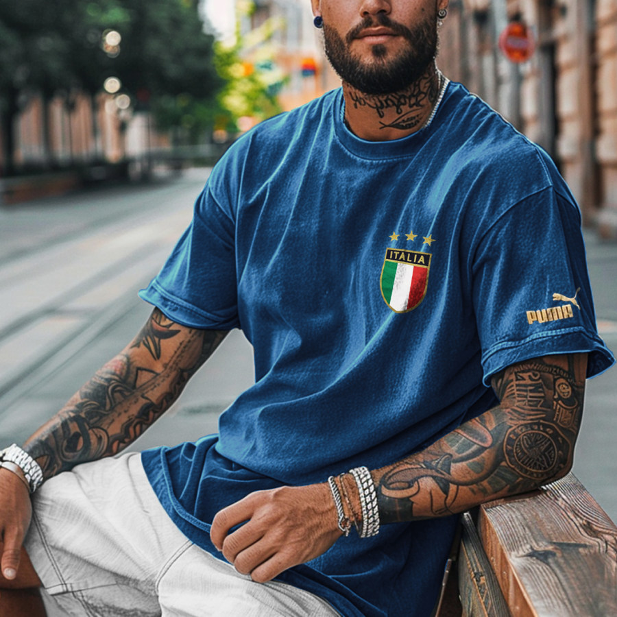 

Unisex Vintage Italian Football Print T-Shirt