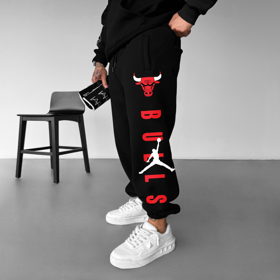 

Men's Street Style Basketball Print Sweatpants Chicago Basketball Print Sweatpants