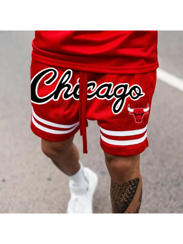 Unisex Casual Basketball Shorts Chicago Basketball Print Print Shorts - Anrider.com 