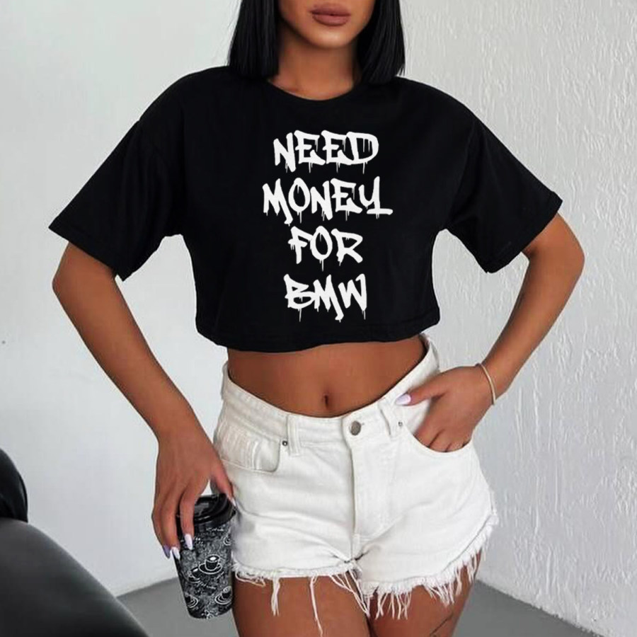 

Casual Letter Printed Short T-shirt