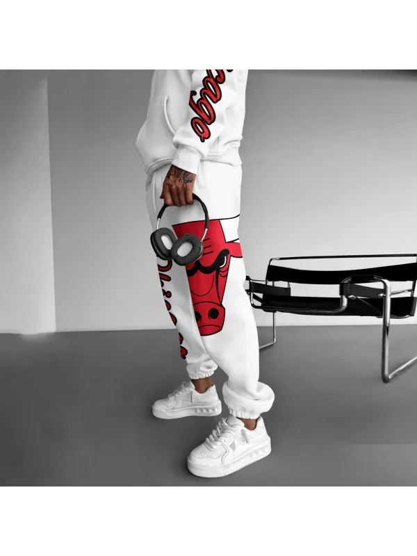 Men's Street Style Basketball Print Sweatpants - Aptkoi.com 