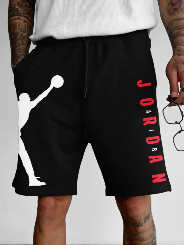 Men's Street Style Basketball Print Shorts - Pragmaace.com 