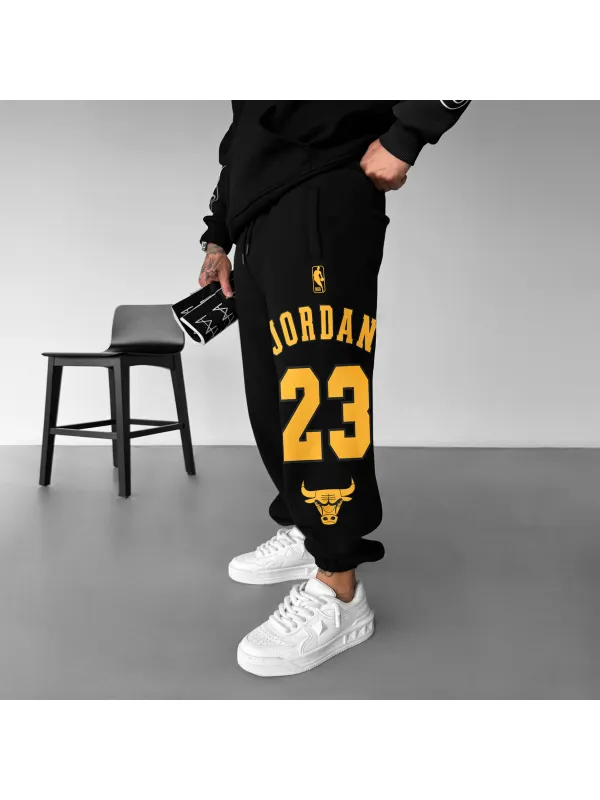 Men's Street Style Basketball Print Sweatpants - Frontiercool.com 