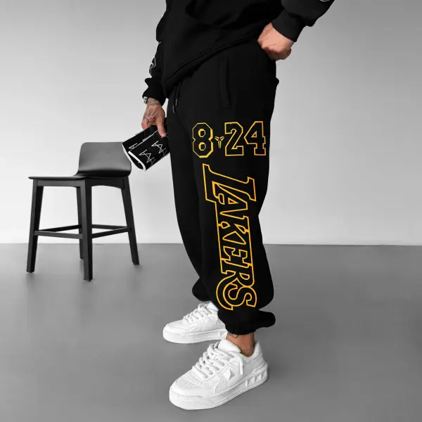 Men's Street Style Basketball Print Sweatpants Number 24 Sweatpants - Nicheten.com 