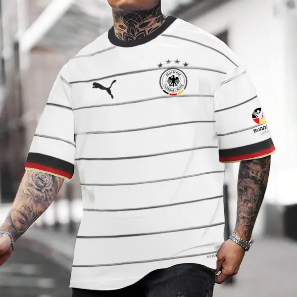 Men's Football Race 2024 Germany Loose Short Sleeve Oversized T-Shirt - Wayrates.com 