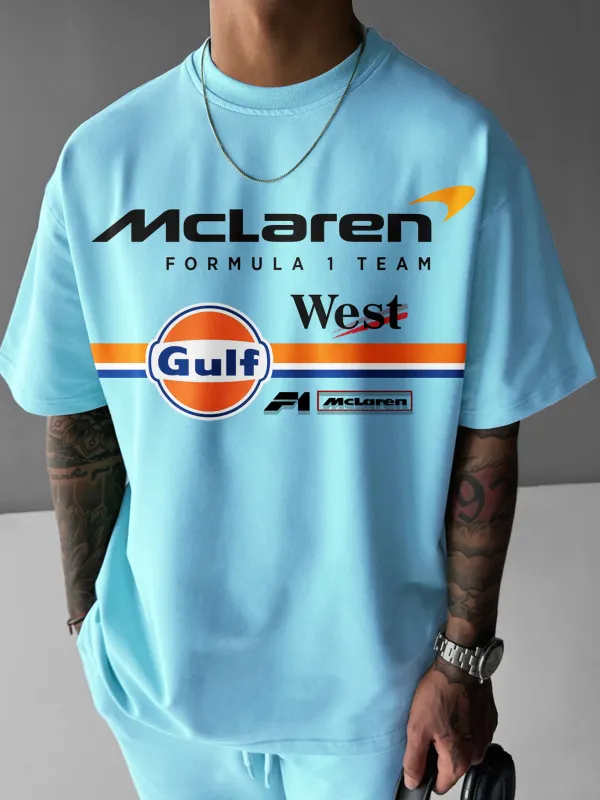 Unisex Casual Racing Print T-shirt - Menbarn.com 