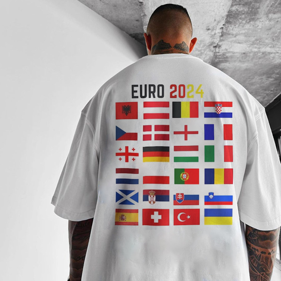 

Unisex Oversized Euro 2024 Print T-Shirt