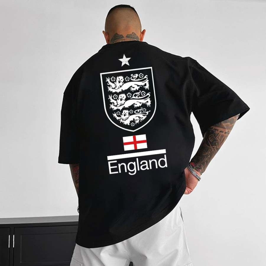 

Oversized England Football Print Casual T-Shirt