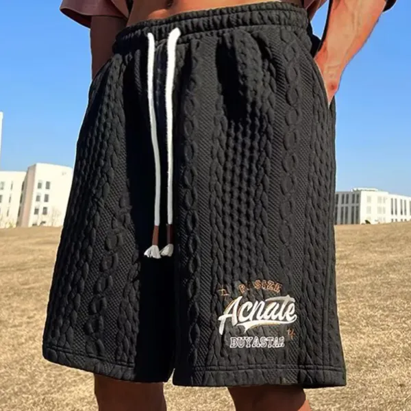 Men's Retro Textured Loose Beach Pants - Dozenlive.com 